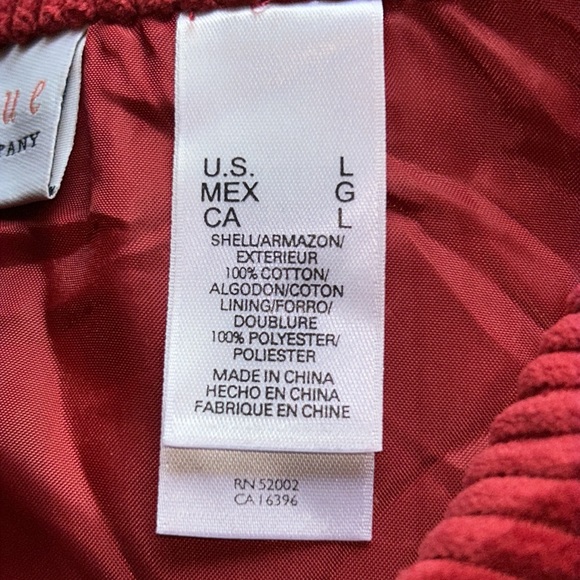 Liz Claiborne Festive Red Corduroy Jacket - Picture 8 of 10